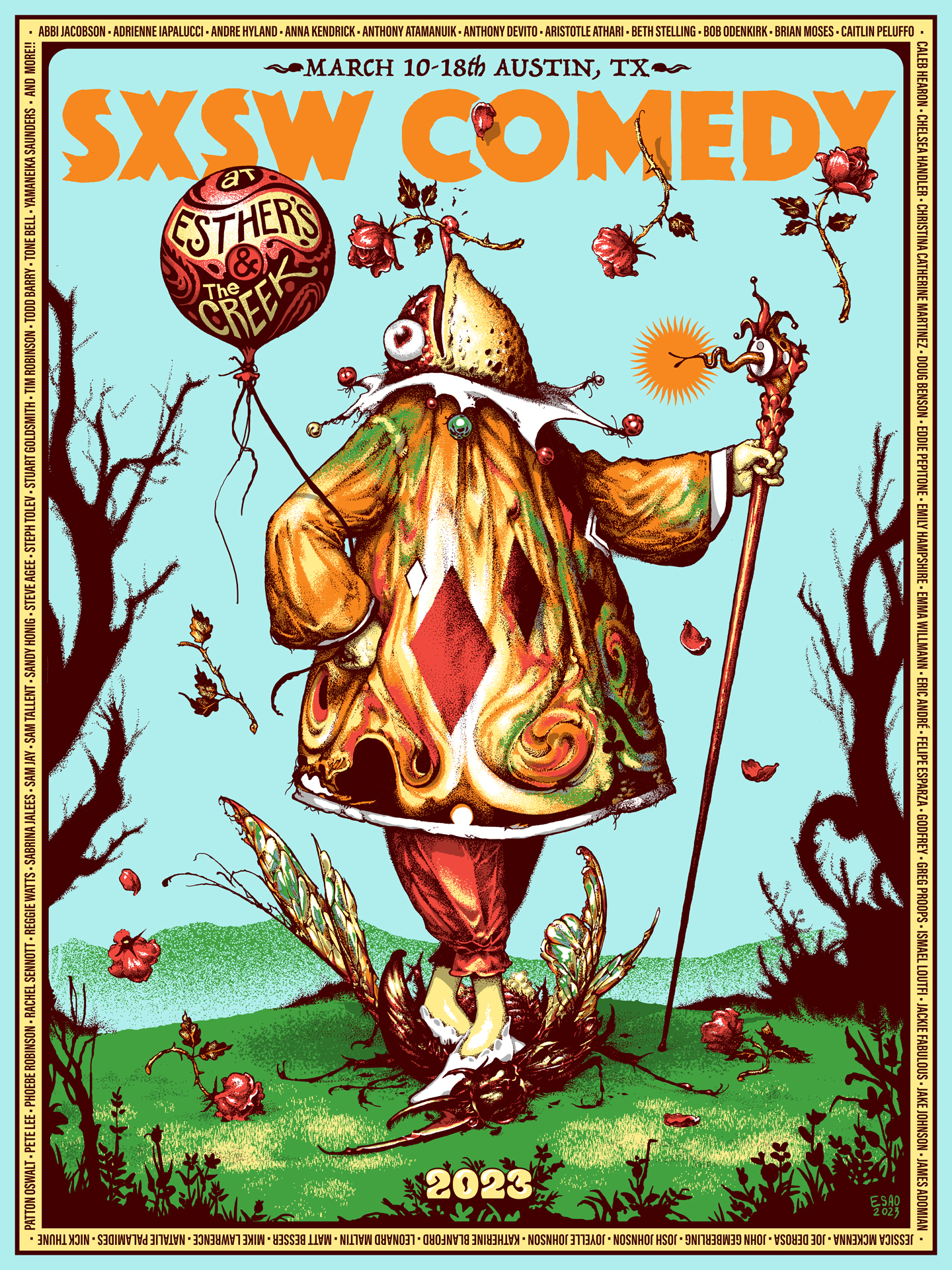 2023 SXSW Comedy Poster – by Esao Andrews
